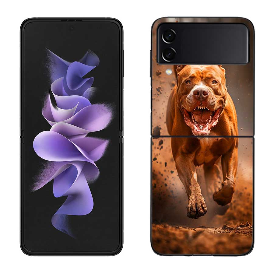

Pit Bull Lovely Pet Dog Pitbull Phone Case For Samsung Z Flip 7 6 5G Galaxy Z Flip 5 4 3 Black Hard Cell Cover Luxury PC Shell Samsung Z Flip 4 5G