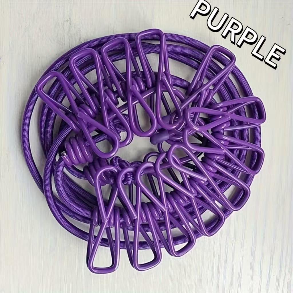 Outdoor Camping Travel Home Colourful 12 Clip Clothesline Self-driving Tour Portable Windproof Non-slip Sun Drying Rope