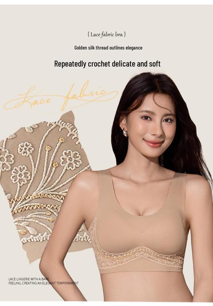 Seamless Back-Support Lift Bra with Wide Straps and Integrated Wireless Cups