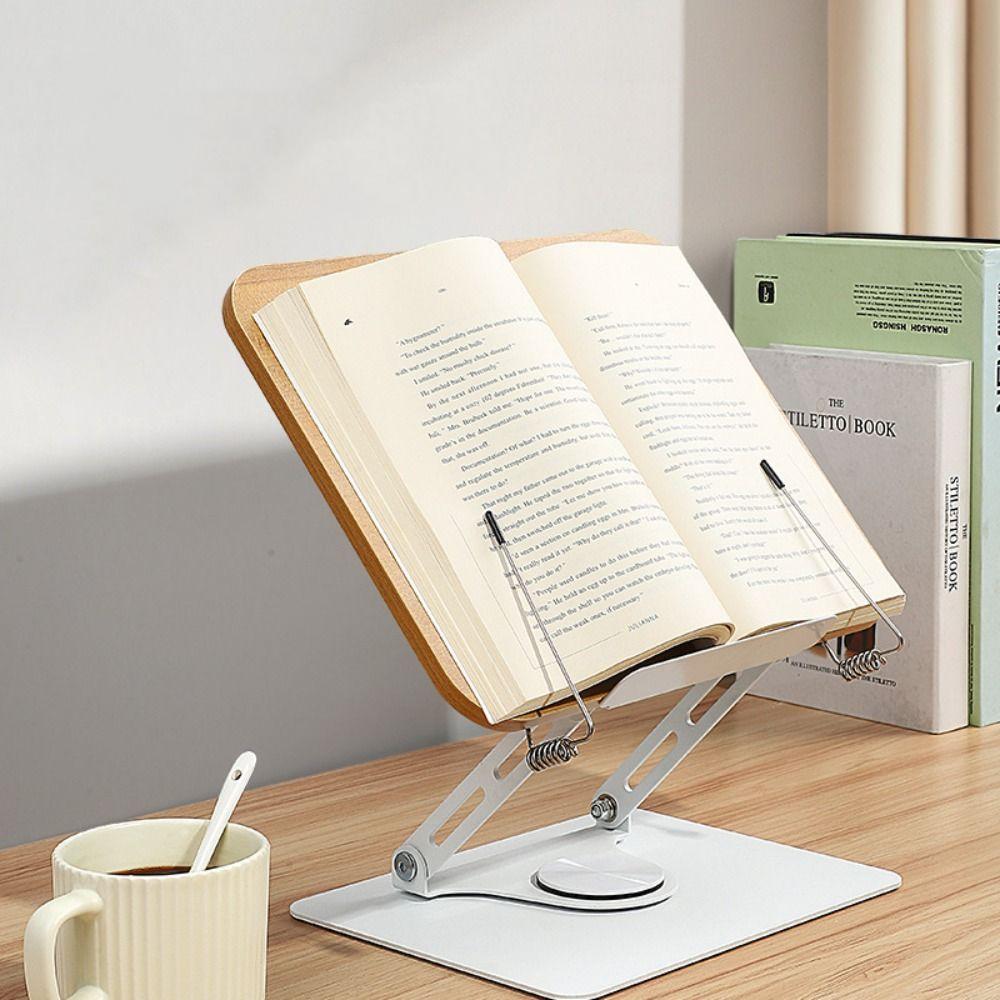 360° Rotating Base Reading Rack Foldable Laptop Holder Multi-Function Book Stand  for Readers