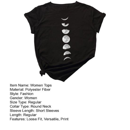 Dames Tops Ronde Hals Korte Mouw Bedrukt Ontwerp Zacht Rekbaar T-shirt Normale Pasvorm Zomer Topjes Dagelijkse Kleding