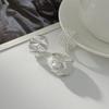 Heart Shaped Joint Rings Inlaid Pearls Women Jewelry Vintage Wide Ring Set  Party