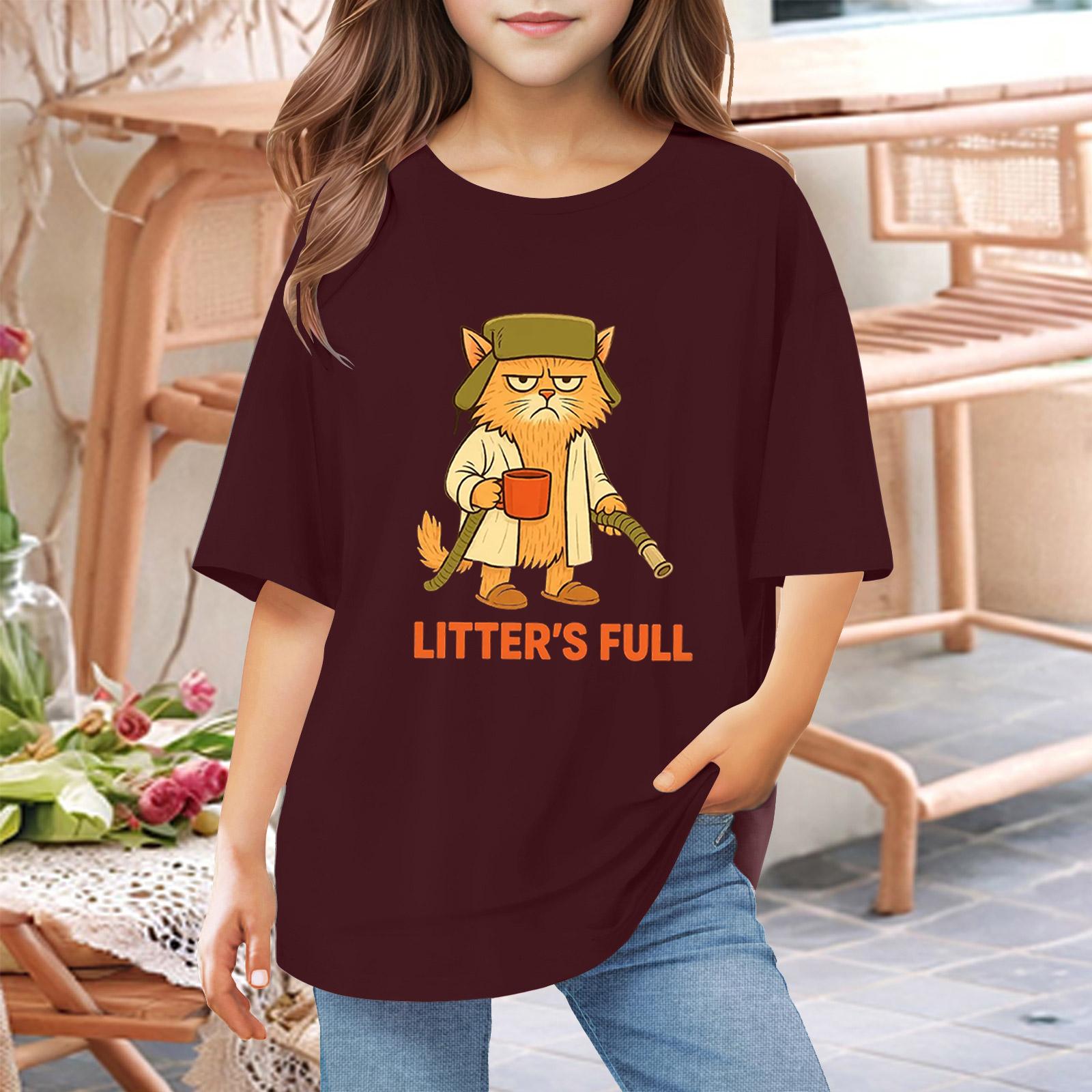 

Футболки для малышей, девочек и мальчиков, детские футболки с короткими рукавами и принтом для мальчиков и девочек 1-12 лет 110 винный