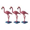 Pack of 3 Miniature Birds Red Flamingos Models Ornament Sculpture