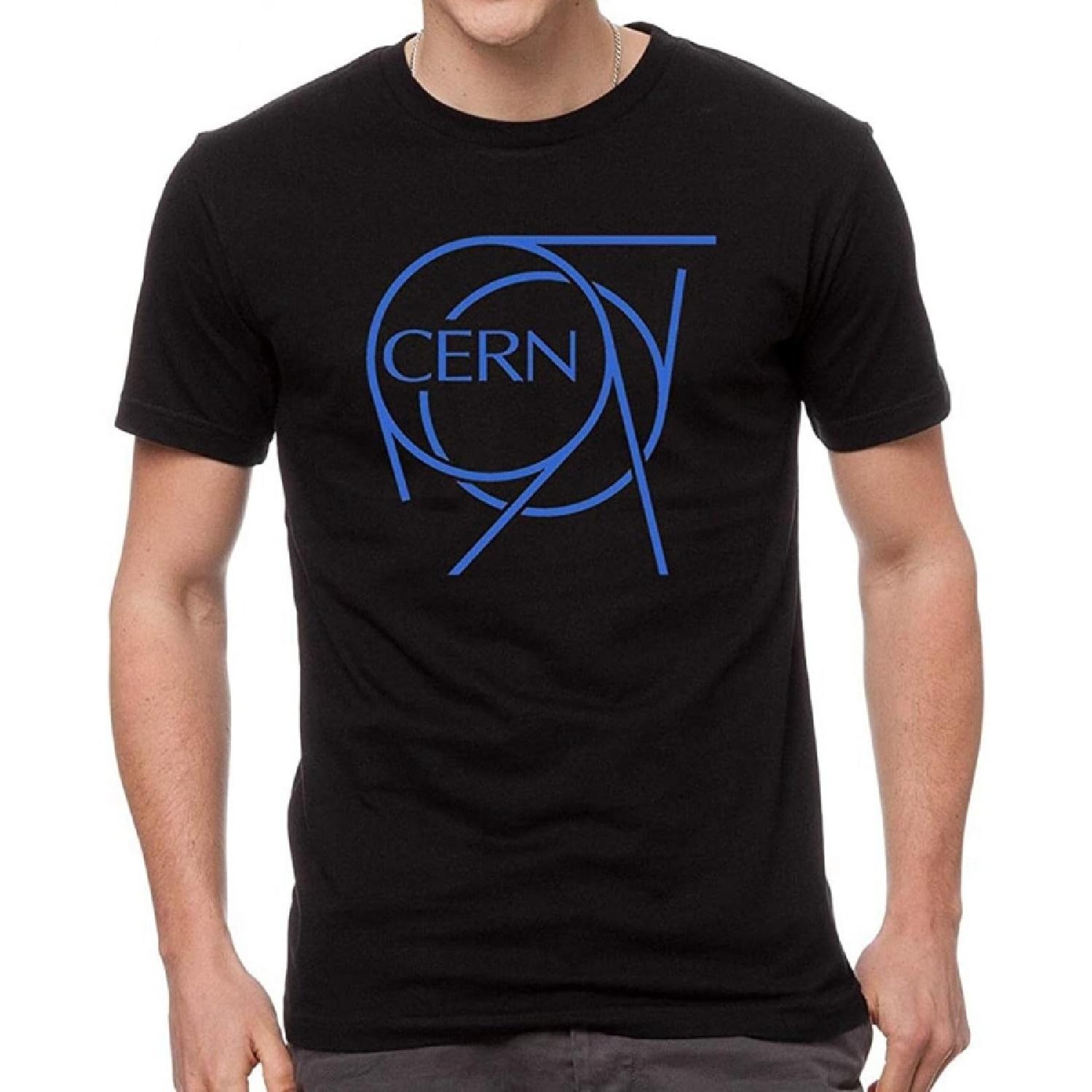 DOO MJUGG CERN European Nuclear Institute Symbol Logo Casual T-Shirt XXL Black S