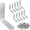10pcs Stainless Steel L Brackets Right Angle Corner Braces for Shelves Wood Furniture Chair Drawer with 10pcs Screws