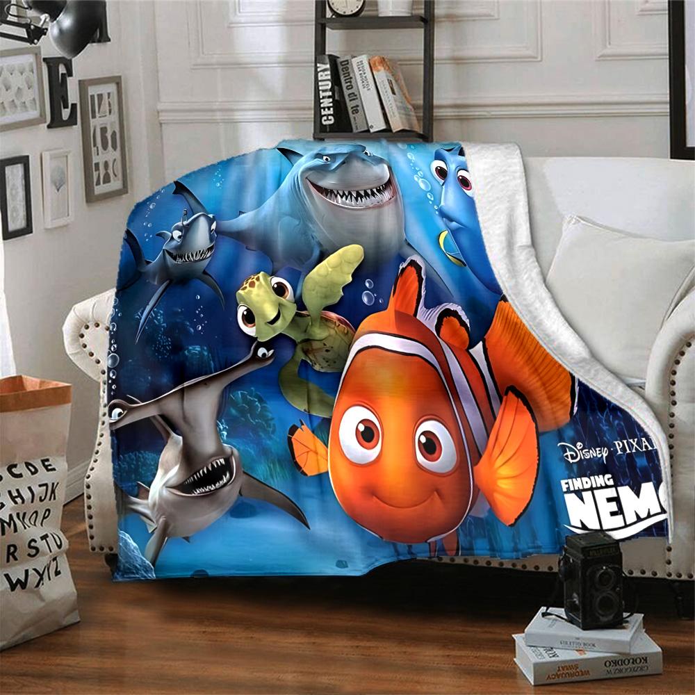 1pc Nemo Adventure Flannel Blanket,Ultra Soft Warm Plush Throw for Home Bedroom Bed Sofa Cover Camping Picnic gift Y72452