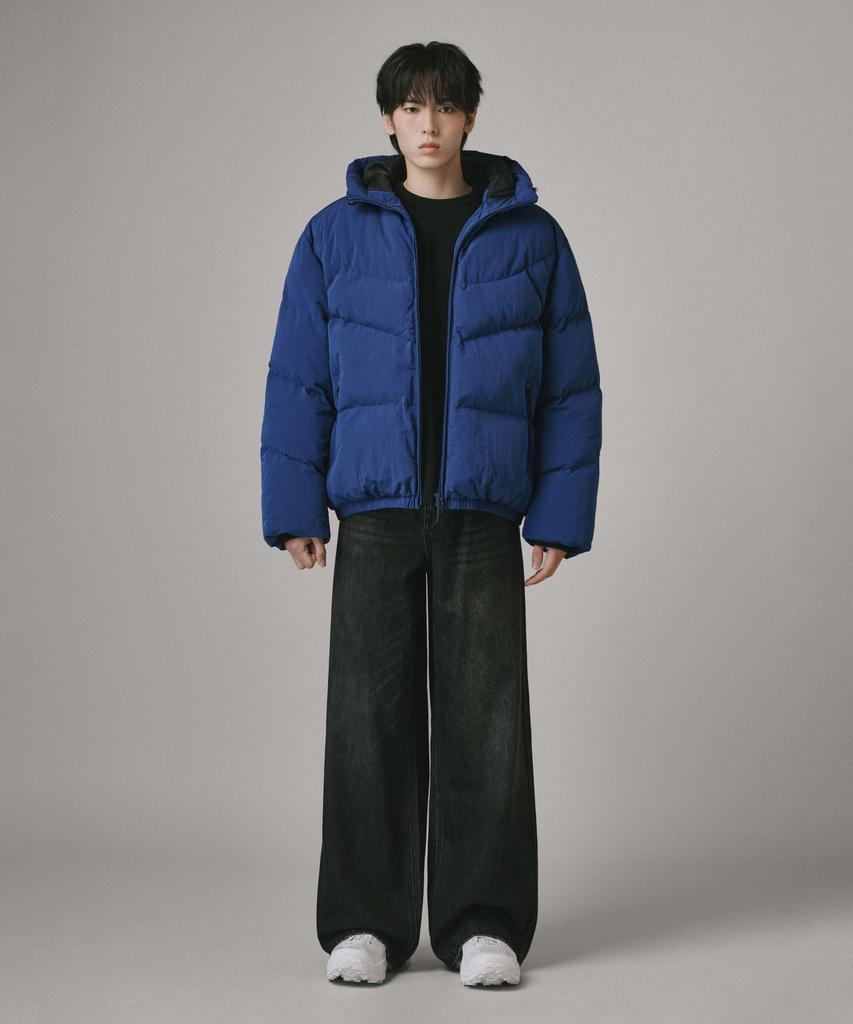 Verdnt Cut-Block Quilted Hooded Padded Jumper [Blue]