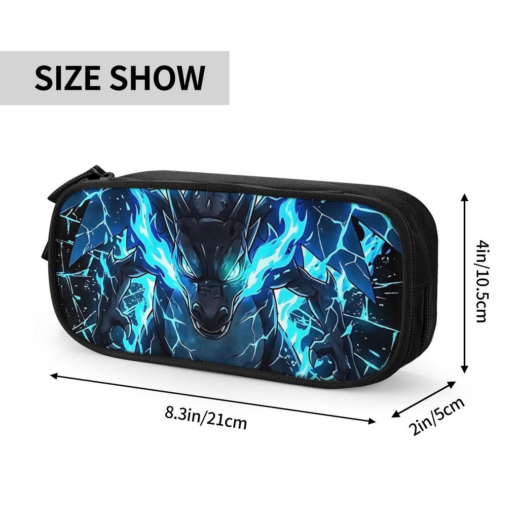 Custom Pokemon Mega Charizard X Blue Flame Large Capacity Bags for Child  Handheld Study Bag for Boys Gilrs Kids