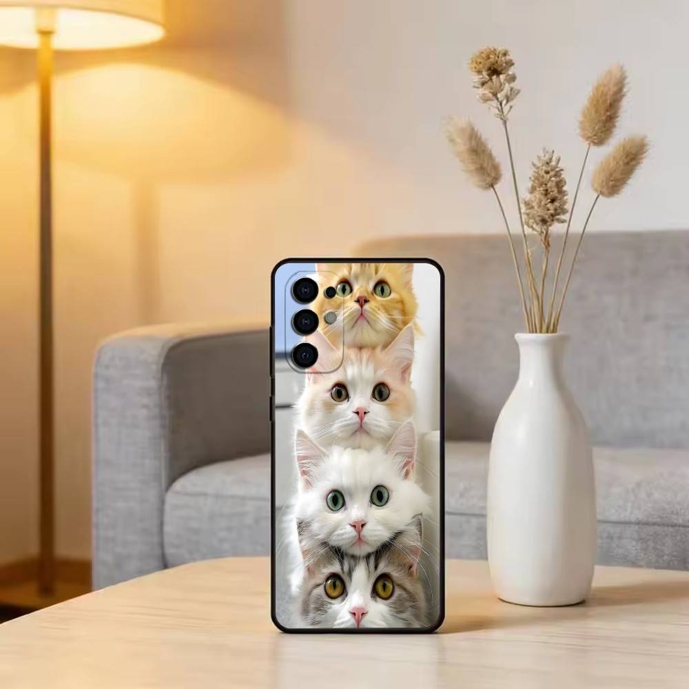 C-Cat Phone Case For Samsung S25,S24,S21,S22,S23,S30,Ultra,S20,Plus,Fe,Soft Silicone Black Cover