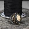 Trendy Punk Gothic Steampunk Ring Adjustable Vintage Snake with Sapphire Men's Bohemian-style Titanium Fashion Silver Fine Ring