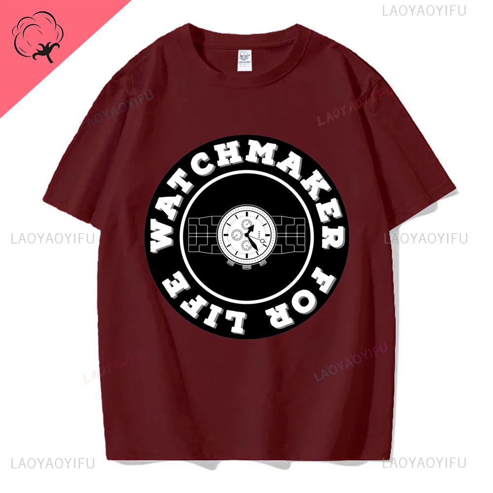 Watchmaker for Life Watch Collector Clockmaker Graphic Printed Tshirt Streetwear Casual Fashion Cotton Unisex Tshirt Y2K Unisex Tee