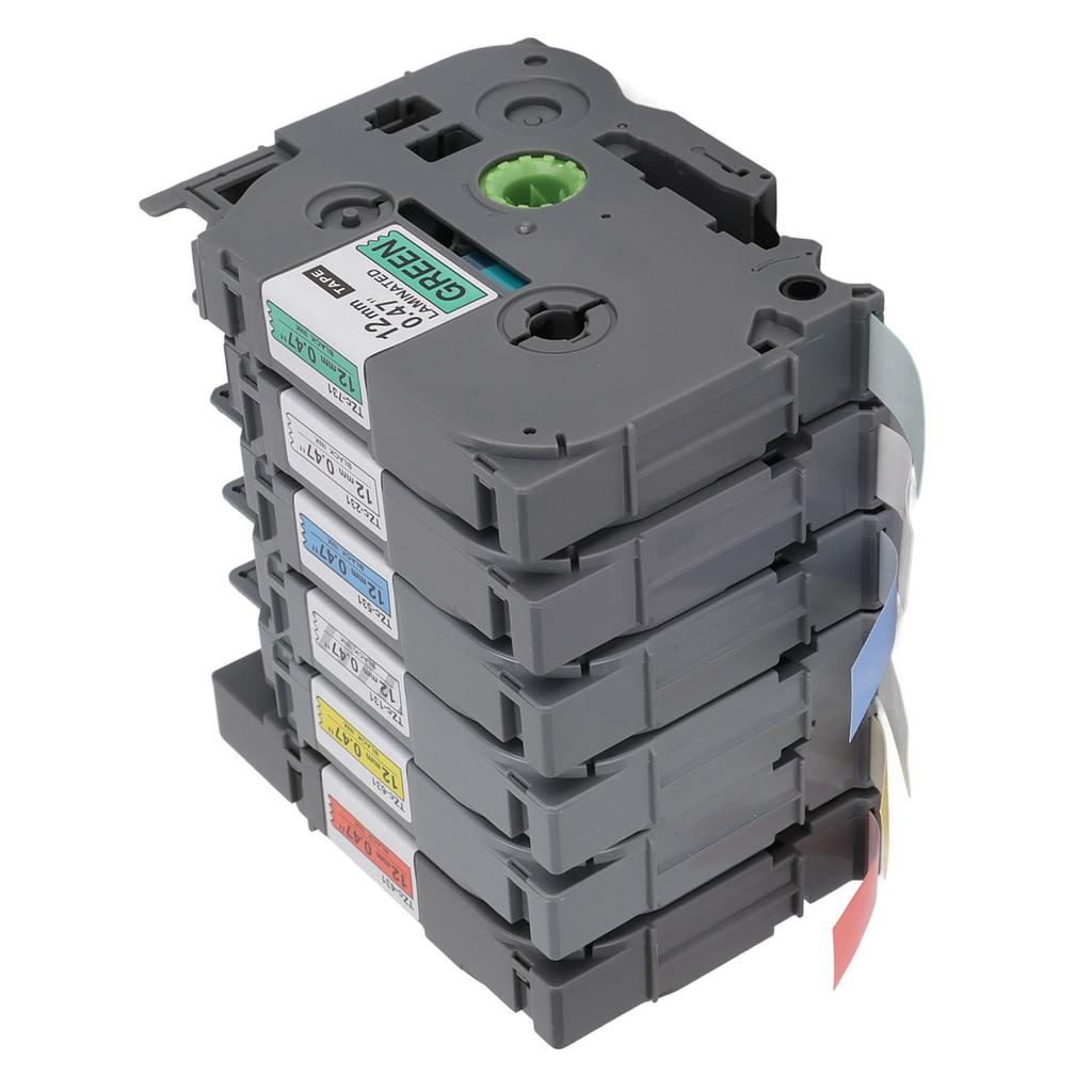 6Pcs 12mm Label Maker Tape Clear Fast Printing High Toughness Smart Sensing TZ Tape for Badges Job Cards Folder Labels