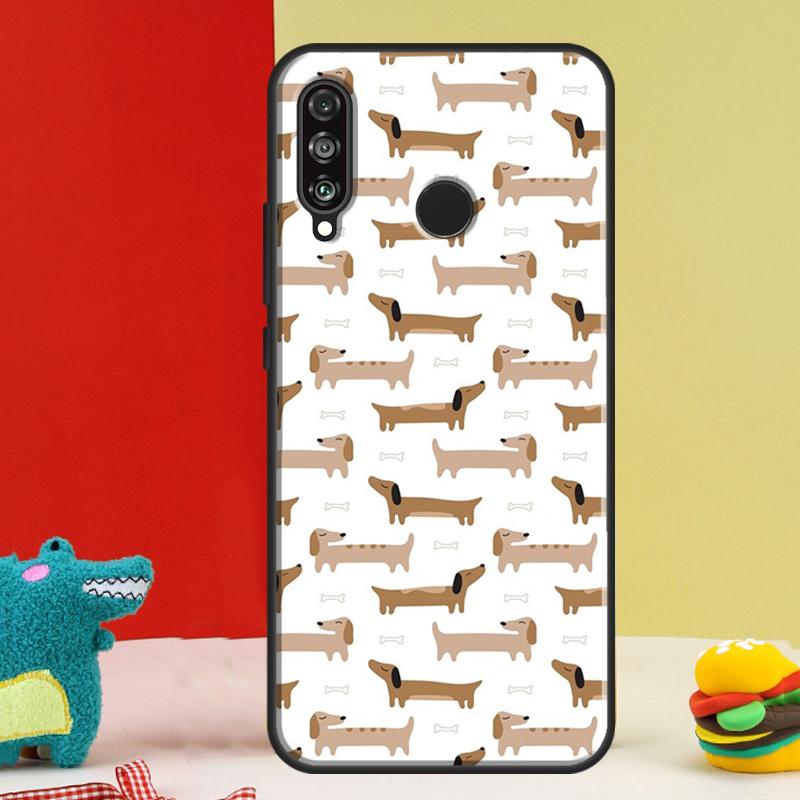 Cartoon Dachshund Dog For Huawei P30 Pro P60 P50 P20 P40 P Smart Nova 9 5T Honor Magic 5 Lite X8 X9 a 50 70 Case