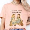 I've Seen Some Weird Stuff Graphic Tee: Retro Storybook Illustration Cat Dog Lover Shirt and Kids Tshirt