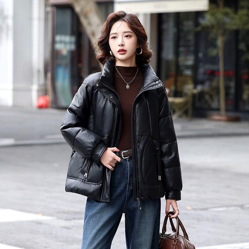 Plus size down jacket women's short high stand-up collar winter new white duck down jacket loose thick top