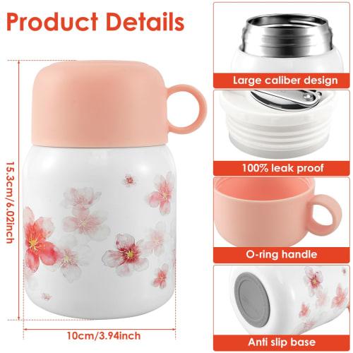 Pevcwa Vacuum Insulated Soup Jar with Spoon and Cup, 500ml Large Capacity, Vacuum Insulated, Stainless Steel, Keeps Hot or Cold, Keeps Hot for 12 Hour