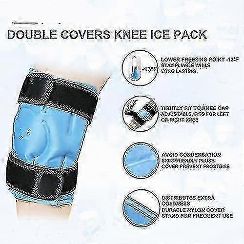Reusable Gel Ice Pack for Knee Pain Relief, Cold Therapy Wrap for Leg Injuries, Swelling, Knee Replacement Surgery, Hot & Cold Compress