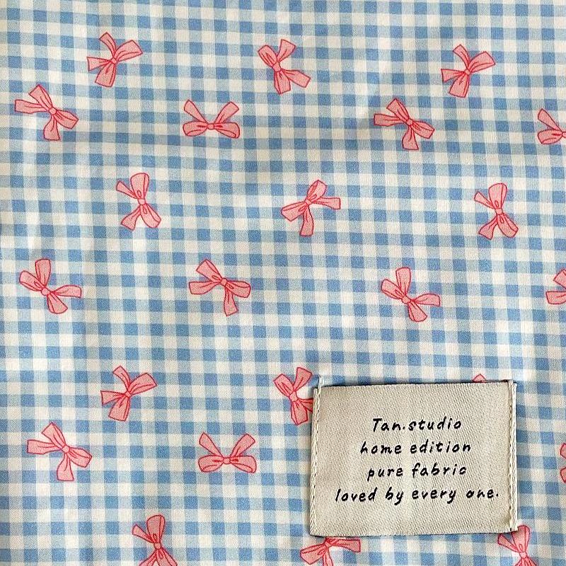 1Pc Plaid Rural Style Photography Props Fresh Sweet Restaurant Decoration Originality Bow Placemat Decorative Cloth Cotton