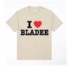 I Love Bladee Drain Gang Print T-shirt Summer Men's and Women's Clothing Summer Pure Cotton 100% Printed T-shirt