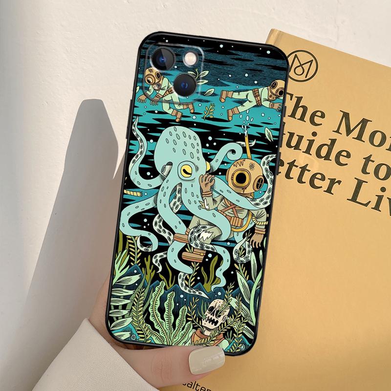 

Эстетический чехол Octopus Ocean для iPhone 13 12 Mini 11 14 Pro Max 6S 8 7 Plus SE 2022 2020 X XS Max XR задняя крышка iPhone 14Pro MAX