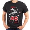 Cute Retro Lucky You Cherry Skulls Sparkles Womens or Mens Crewneck T Shirt Tee