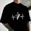 Men Cotton T-Shirt Motocross Heartbeat Moto T Shirt O-neck Short Sleeve Tees Hip Hop Tshirt