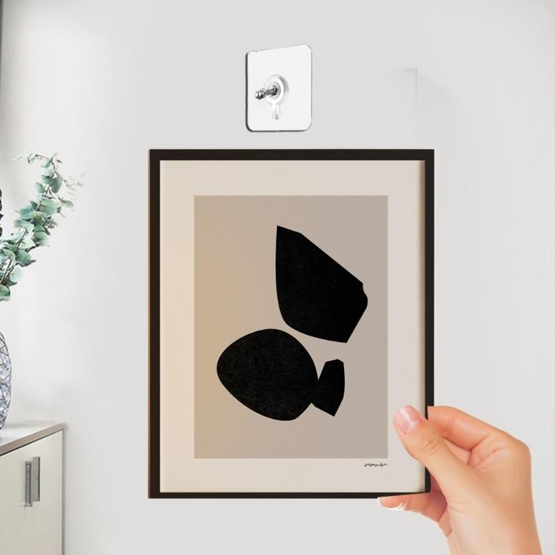 10pcs Traceless Wall Hook  Self Adhesive Pictures Frame Hangers Self Adhesive Hook  Set for Home & Office Decors  Silver