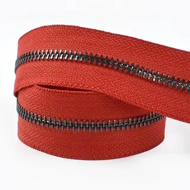 1-5 Yards 5# Meetee Metallreißverschlüsse zum Nähen Dekorativer Reißverschluss Meterware Kleidung Mantel Reißverschlussverschluss Reparatursets DIY Zubehör