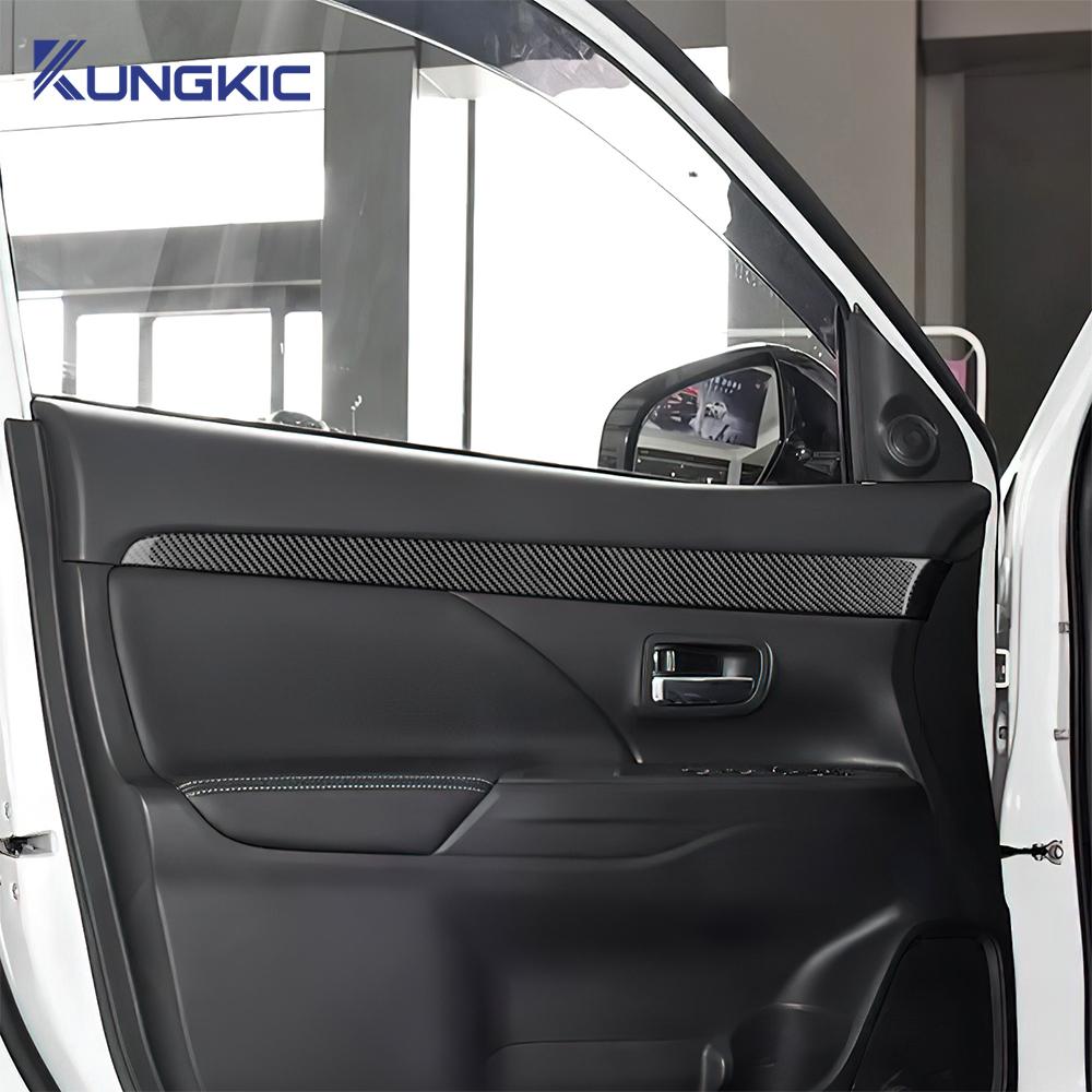 For Mitsubishi Outlander 2013 2014 2015 2016 2017 2018 2019 2020 2021 Real Soft Carbon Fiber Sticker LHD RHD Front Door Trim