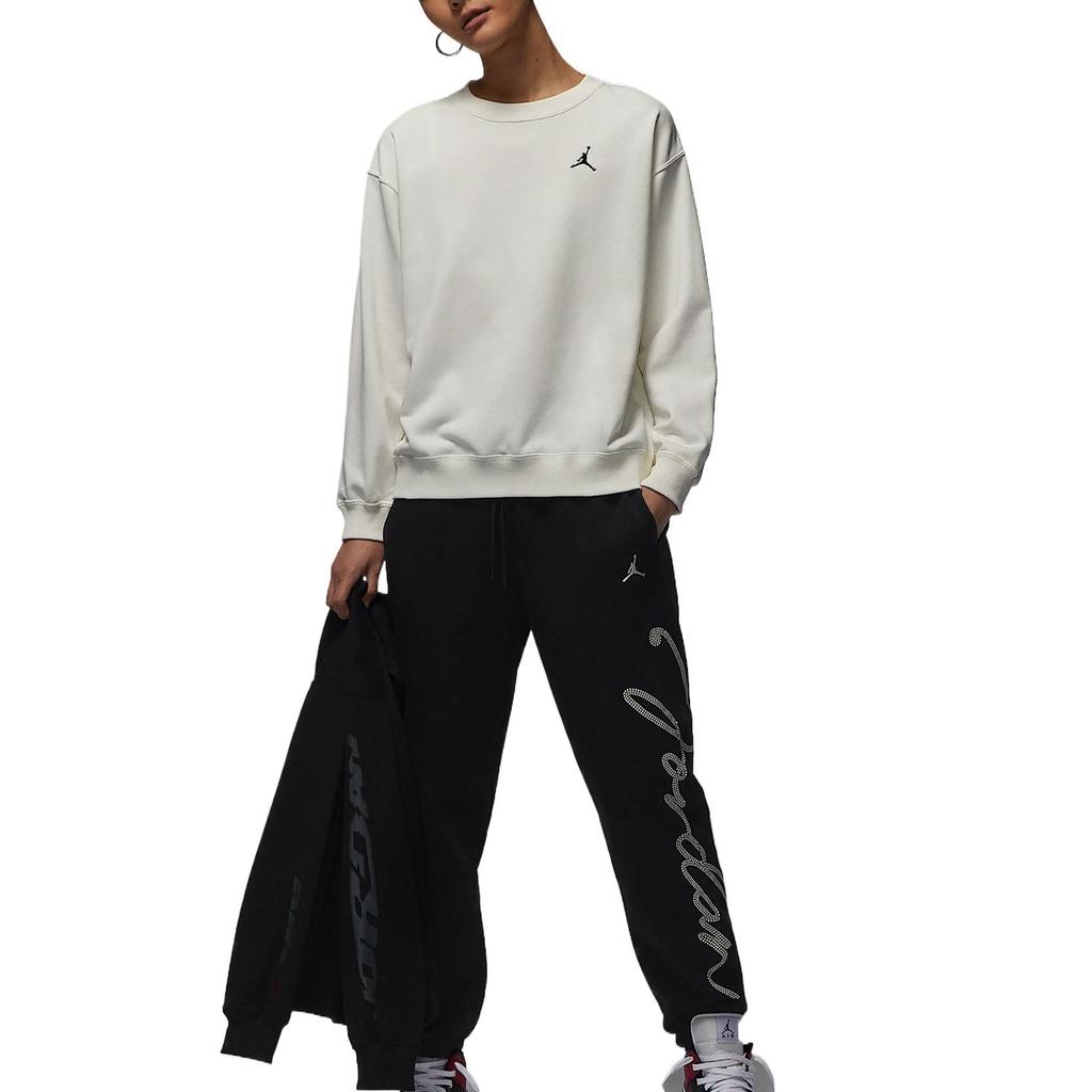 Jordan JumpmanJordan Brooklyn Fleece SS25 Sweatshirt Women's Sail White HJ1354-133