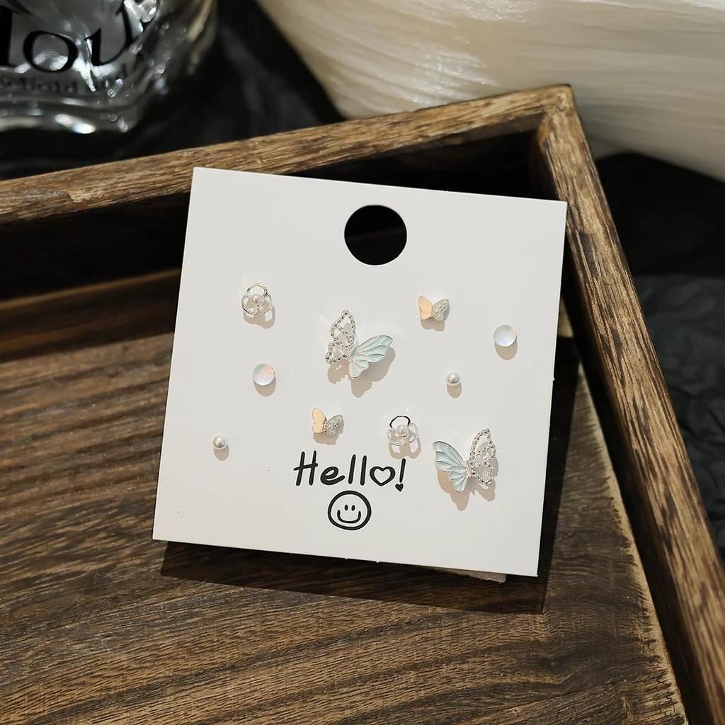 2024 New Blue Tone Silver Stud Earrings for Women