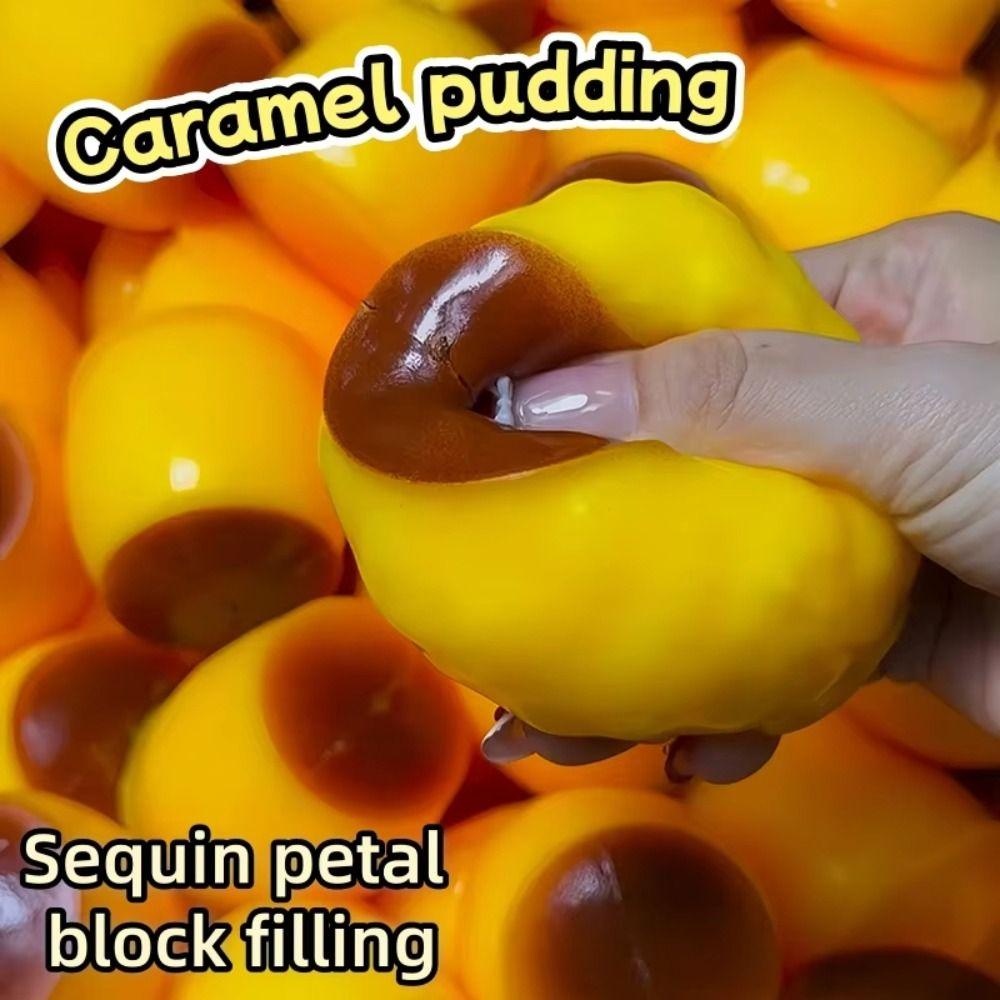 Caramel Squeezing Ball Fun Release Pudding Squishy Toy Fidget Pudding Handmade Ball Kids Adults
