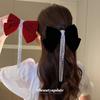Elegant Bow with Diamond Fringed Hairpin Korean Summer New Temperament Spring Clip Back Head Disc Hair Accessories Women