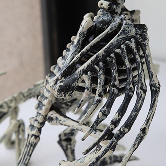 Halloween Animal Skeleton Plastic Bone Model Realistic Skeleton Crow Spider Rat Scorpion Figurine for Haunted Houses Graveyard Scenes Parties Decor