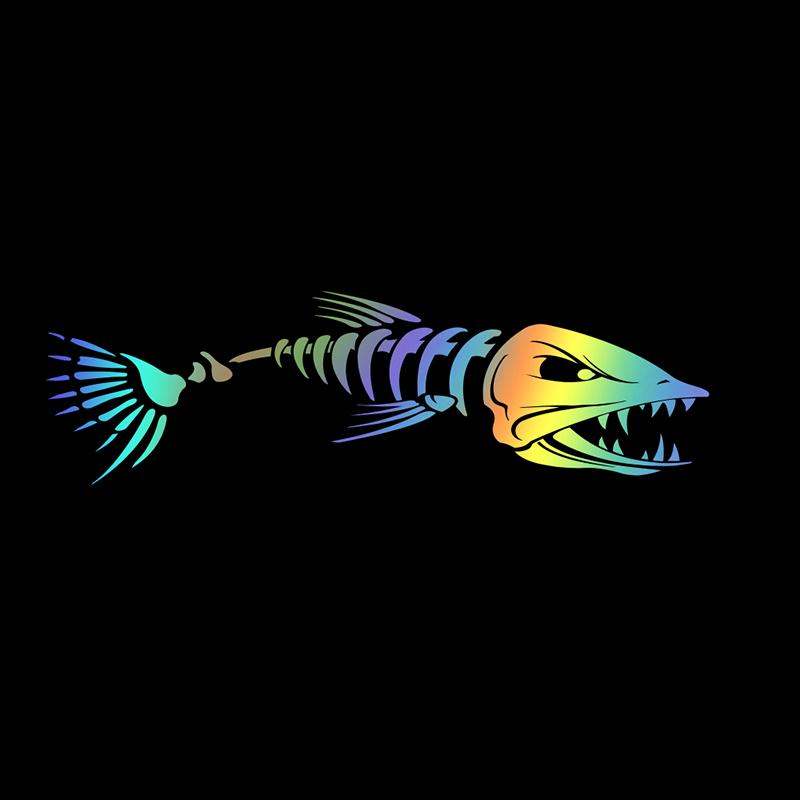 Purchase (2)Bone Fish Window Decal,Set Of 2,Truck Or Car, Boat,Skeleton Fish,Fishing In Lawton - Foto 4