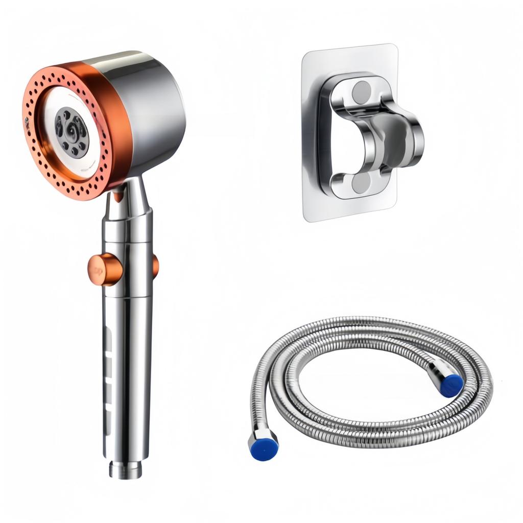 5 Spray ABS Portable Shower Head High Pressure Spa Filtered Shower Heads with Stop Button Universal Bathroom Nozzle