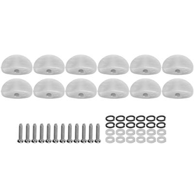 12 Set Meccaniche Bottoni Plastica Metallo Chiavette per Accordatura Chitarra per Chitarre Elettriche Perla