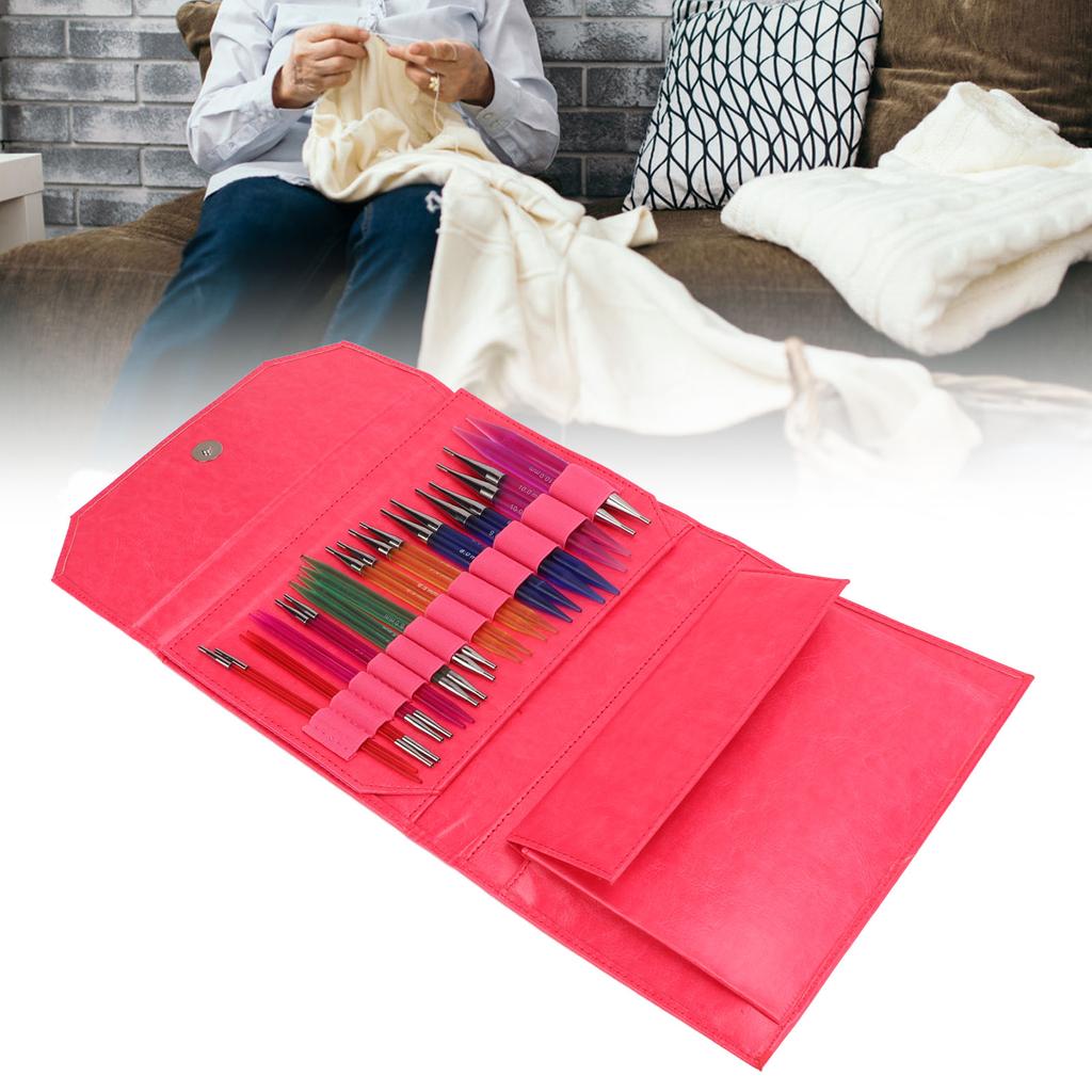 12 Pairs Knitting Kit 12 Different Sizes Comfortable Grip Glossy Polished Appearance Acrylic Material Crochet Supplies