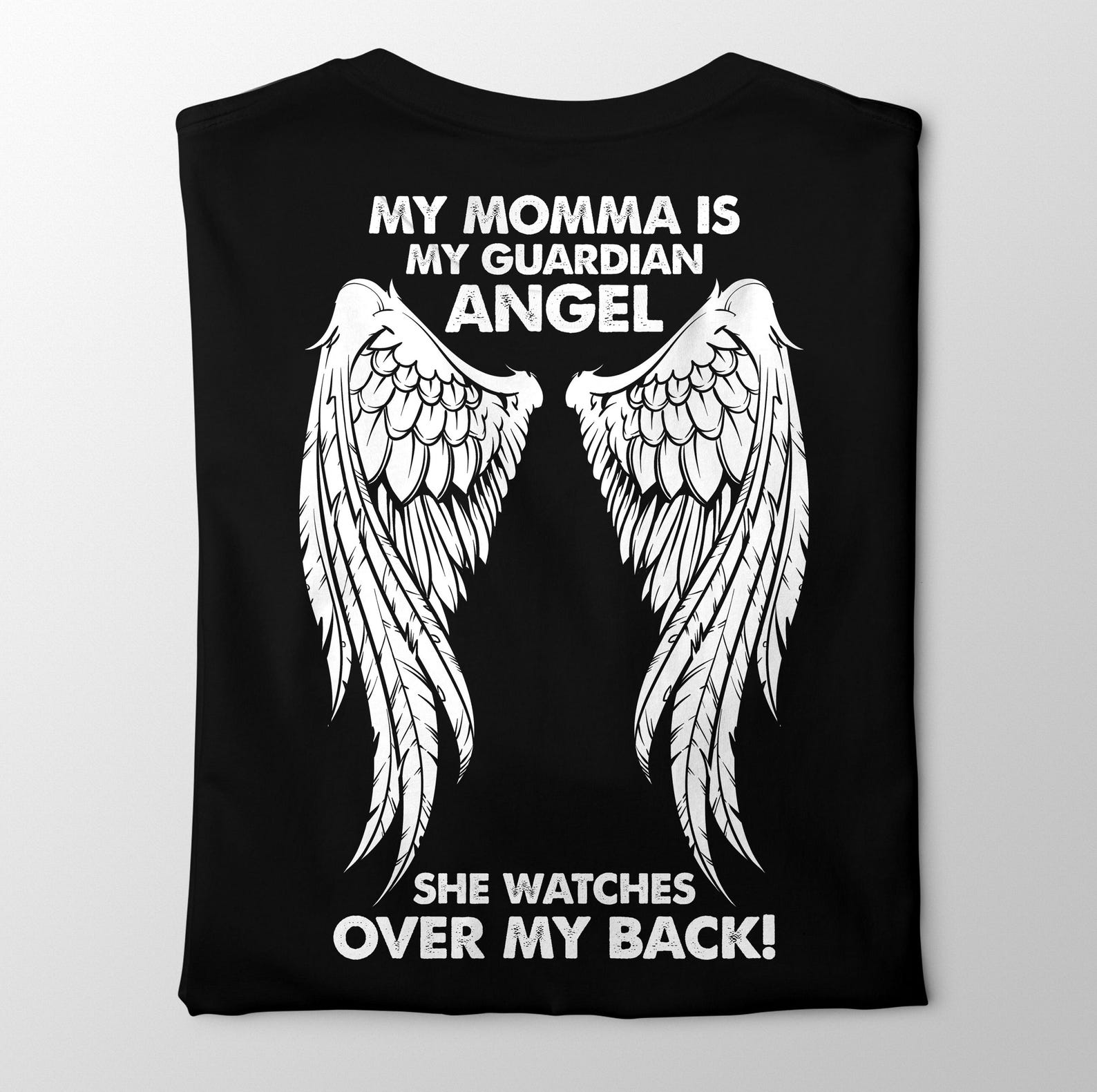 Guardian Angel Mom T-Shirt: Memorial Wings, Comfort Fit 2XL