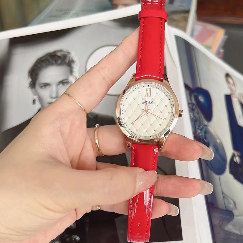 Gypsy Star Diamond-Encrusted Female Student Watch Simple And Fashionable Leather Watch With Rhinestone Female Luminous Waterproof Quartz Watch