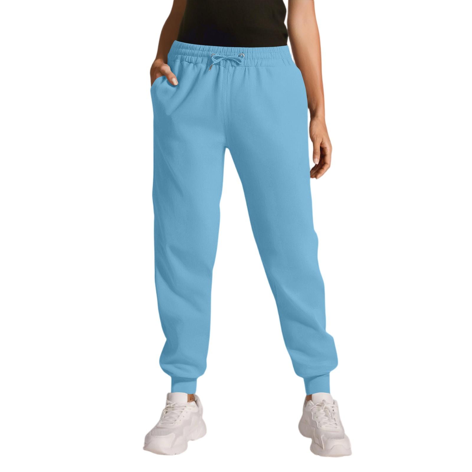 

Cargo Sweatpants For Women Sport Solid Color Drawstring Pocket Casual Sweatpants Pants L синій