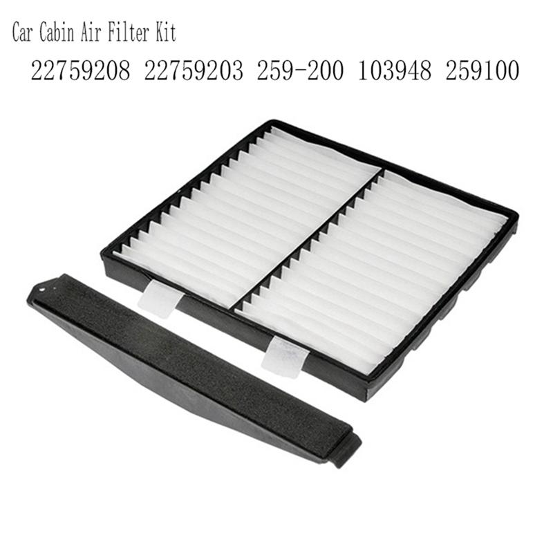 Car Cabin Air Filter Kit For 2007-2014 GMC Chevy Silverado Sierra Tahoe Yukon–Includes 22759208 22759203 259-200 103948 259100