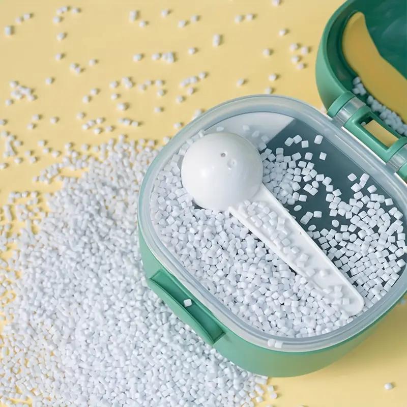 Milk powder dispenser with spoon, dinosaur formula milk powder container, portable milk powder storage box with handle, fruit an