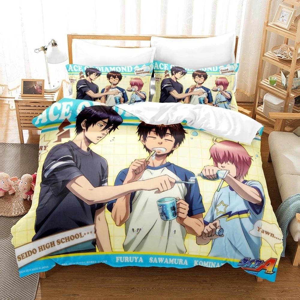 3d Print Anime Ace of Diamond 2_3pcs Bedding Set Boys Girls Twin Queen Size Duvet Cover Pillowcase Bed Kids Adult Home Textiles