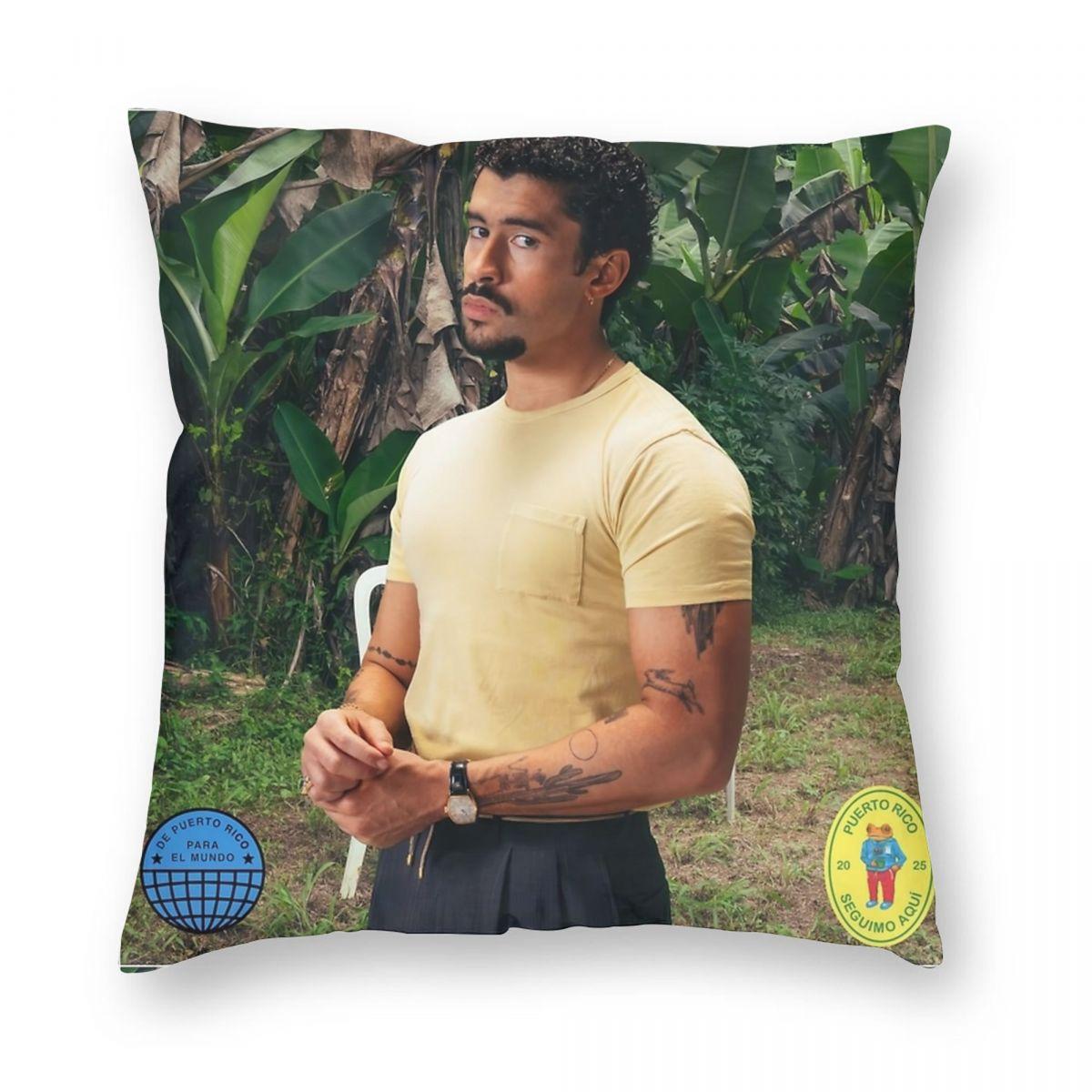 

DTMF Debi Tirar Mas Fotos Pillowcase Printed Polyester Cushion Cover Gift Bad Bunny 2025 New Album Throw Pillow Case Cover Home 20x20Inch