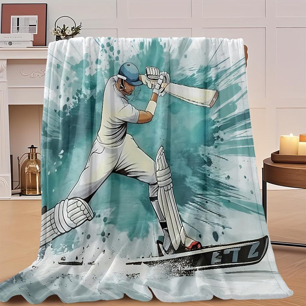 Baseball-themed pattern Flannel printed blanket suitable for all seasons suitable for living room office sofa and travel