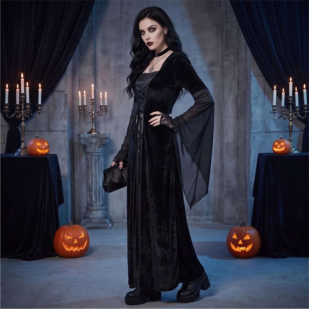Women's Cape Dress for Halloween Costume
