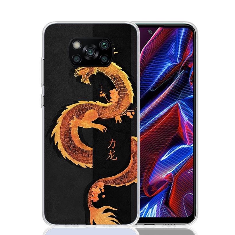 Asian Dragons Animal Tattoo Case Phone Cover for Xiaomi Redmi Note 10 9 9S 8 8T 7 5 Pro Mi 12T 11T 10T 9T 12 11 Lite A3 A2 Trend