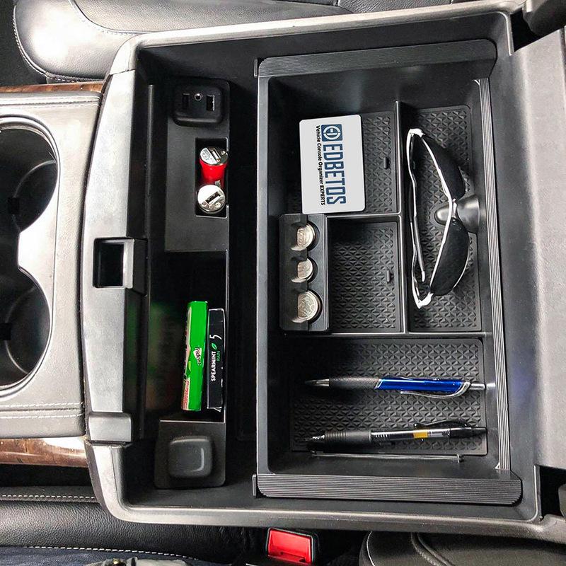 Center Console Organizer for 2014-2018 Chevrolet Silverado/GMC Sierra 1500, 2500/3500HD(2015-), Armrest Storage Box Tray